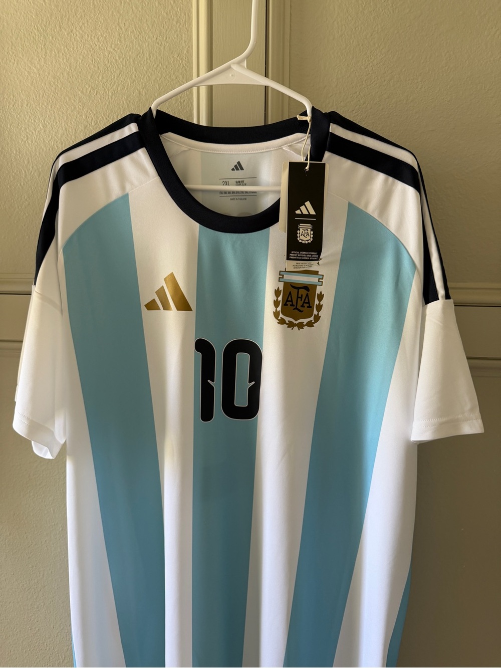 adidas Argentina #10 Jersey in White and Sky Blue